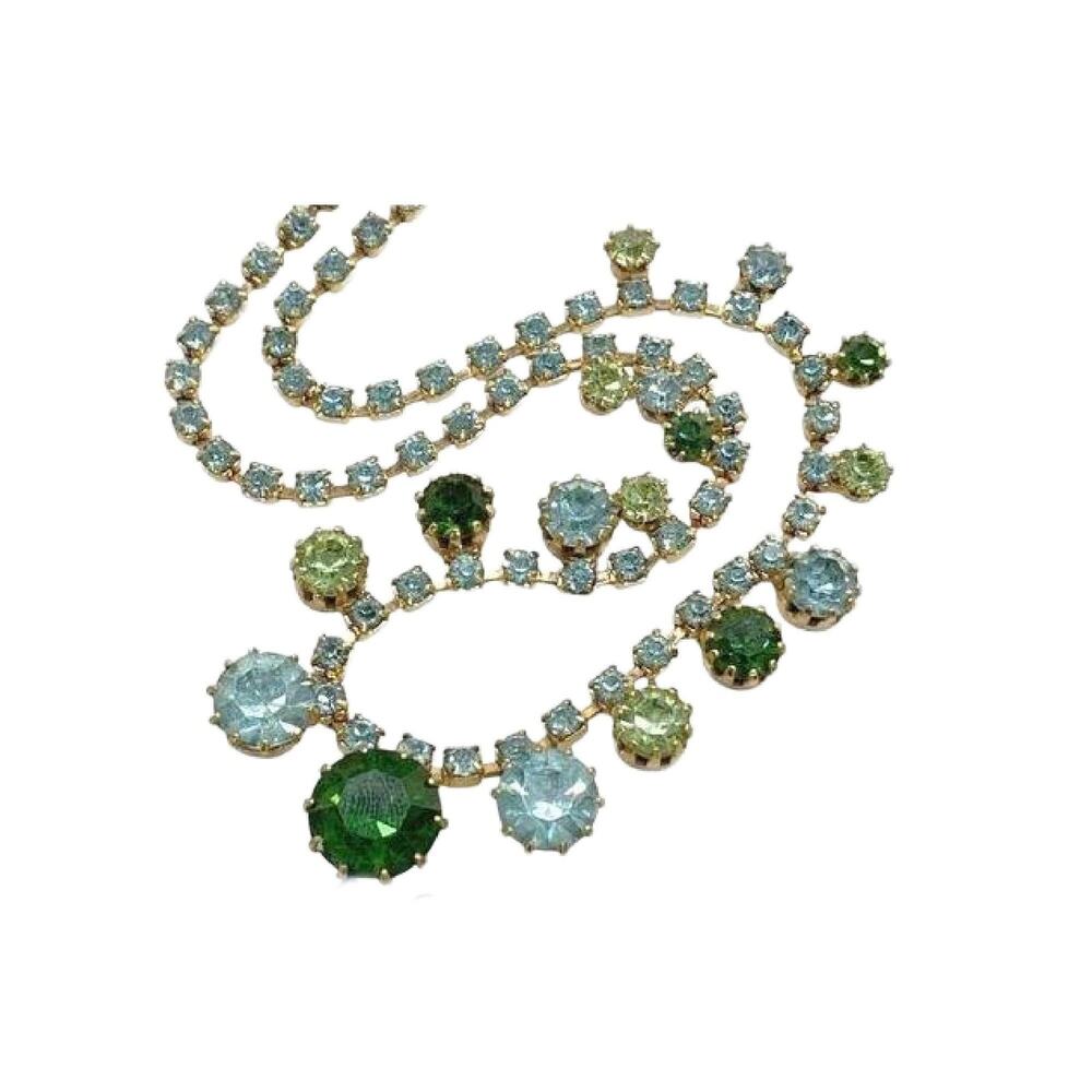 Vintage Karu Arke Uranium Glass Choker Necklace, 16" L